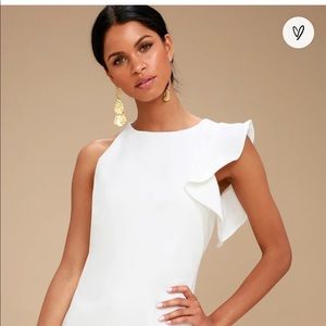 Lulus Dinah White One-Shoulder Dress